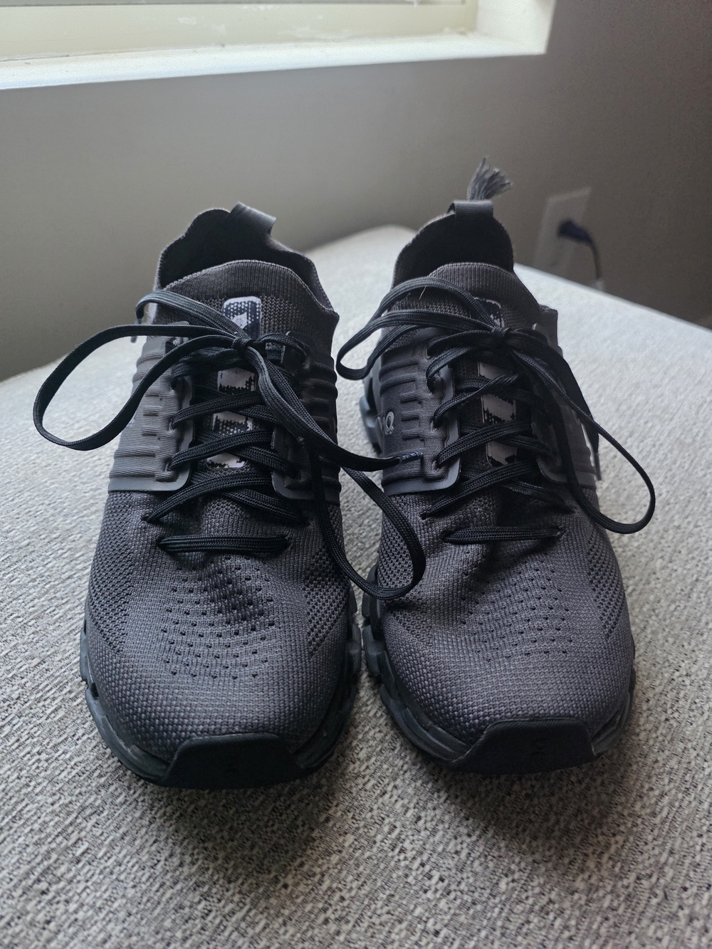 Women's Gray And Black On Cloud Shoes